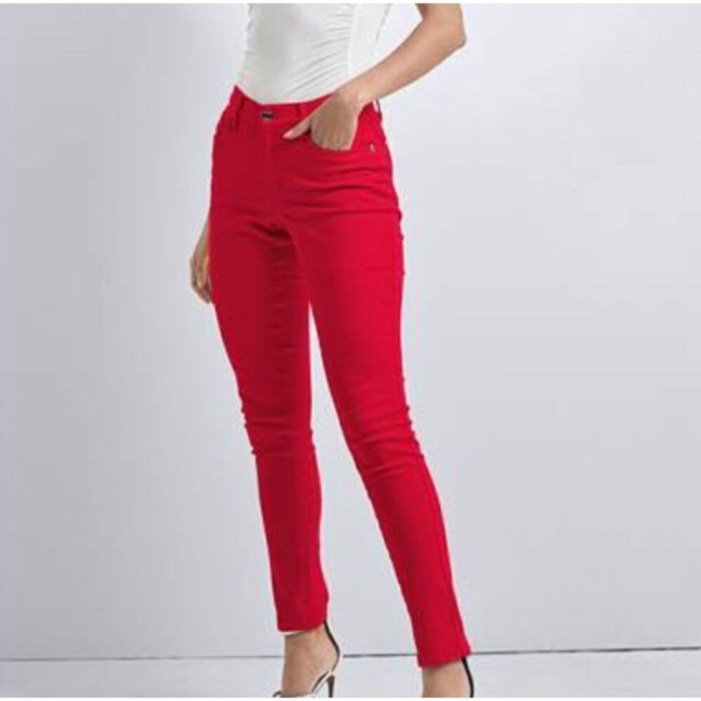 7 for All Mankind red slim size 25 topped jeans